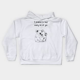 I promise to love every bit of you koala lover Hearts Kids Hoodie